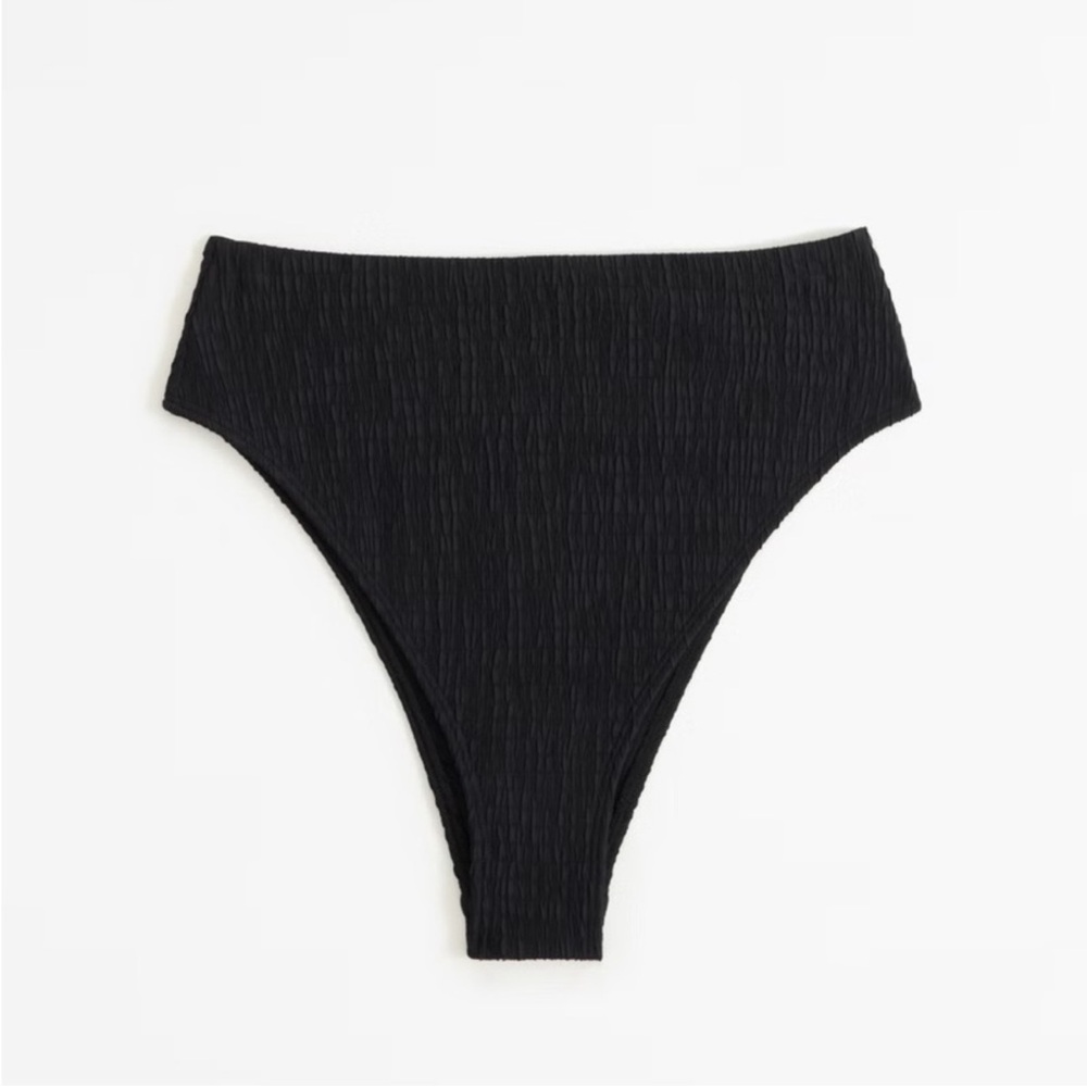 Abercrombie & Fitch High Waist High Leg Cheeky Black Bikini Bottom - XS